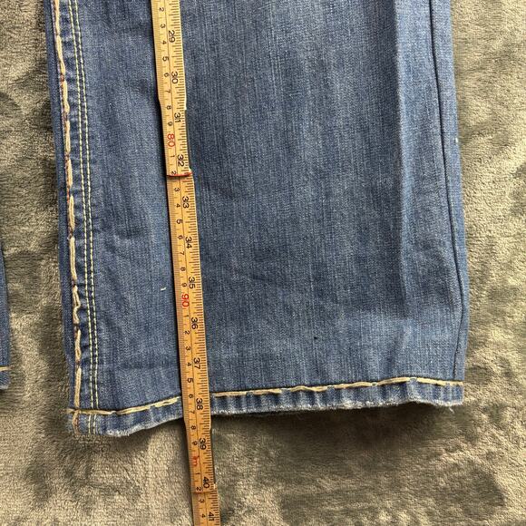 VTG Laguna Beach Jeans Men 40 Y2K Wide Leg White Stitch Streetwear Skull Blue - Picture 9 of 11